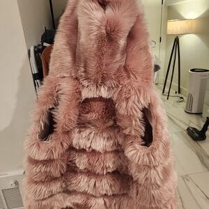 Pink Faux Fur Women's Vest